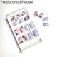 thumbnail image 4 of Uñas postizas adhesivas WAFOLOZE cortas, brillantes, azules con flores, 24 piezas, 4 of 8