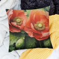 thumbnail image 2 of Creowell  Beautiful red Flower Print Throw Pillow Covers Soft Corduroy Cushion Covers Square Pillowcase Cushion Case for Sofa Living Room Home Decoration, 2 of 5