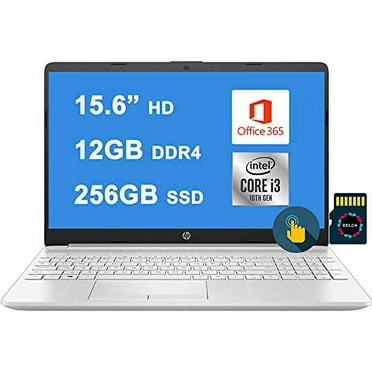 HP Business 15 Laptop 15.6" Diagonal HD Touchscreen I 11th Gen Intel Core i3-1115G4 (Beat i5-8265U) I 12GB DDR4 256GB SSD I I USB-C HDMI 5 Office365 Win10   32GB MicroSD Card