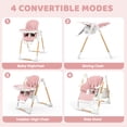thumbnail image 3 of AILEEKISS Foldable High Chair for Baby, Toddler Eating Chair with Detachable Double Trays, Natural Pink, 3 of 11