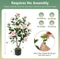 thumbnail image 3 of Costway 1 PCS 36" Artificial Camellia Tree Fake Potted Tree Greenery Floral Plant Modern Pink, 3 of 9