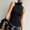 Black-01, variant on Sweaters for Women Solid Color Turtleneck Sleeveless Tailored Knit Vest Base Layer Smooth Skin Friendly Versatile Top Black L