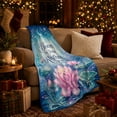thumbnail image 3 of Serene Floral Bloom By Your Rhythm Lotus Moon, Cozy Typography Art Scene, Warm Flannel Blanket for Living Room and Reading Nook, Art Lovers Mother's Day Gift, Artistic Home Decor, 3 of 9