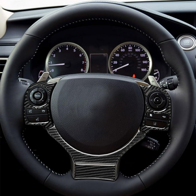 Steering Wheel Cover Steering Wheel Sticker Car Interior Trim 4Pcs/Set Carbon Fiber Steering Wheel Trim Cover Car Refitting Fits For IS250 IS300 IS350 2014-2018Type B