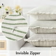 thumbnail image 3 of Pack of 2 Olive Green Pillow Covers 24x24 Inch Striped Farmhouse Couch Throw Pillow Covers with Fringe Chic Linen Decorative Cushion Eruo Sham for Sofa Living Room Bed Outdoor Home Decor, 3 of 18