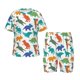 thumbnail image 1 of Fotbe Colorful Dinosaur Pijama Estampada de 2 Piezas para Niños – Ropa de Dormir de Manga Corta Cómoda para Niños y Niñas, Camiseta y Shorts de Algodón-4X-Large, 1 of 6