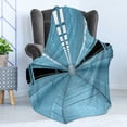 thumbnail image 4 of Outer Space Soft Flannel Fleece Blanket, Science Fiction Hole in the Spaceship Shuttle Interior Futuristic Arrival Image, Cozy Plush for Indoor and Outdoor Use, 70" x 90", Pale Blue, by Ambesonne, 4 of 5