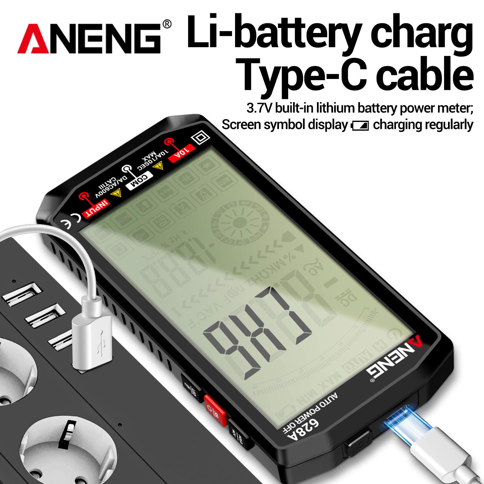 ANENG Digital Multimeter 628A 4.5" Large Backlit Screen