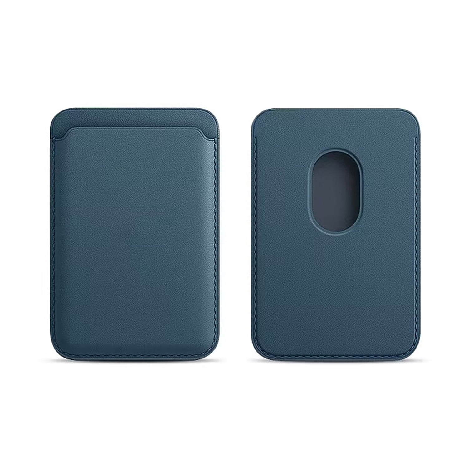 Genuine Leather Magnetic Card Organizer - Dark Blue