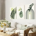 thumbnail image 4 of Sage Green Wall Art Decor,Framed Canvas Wall Art Geometric Line Leaf Sun Moon Beige Green Wall Decor,Modern Boho Wall Art Prints & Posters for Living Room Bedroom Bathroom Office (12x16 x3), 4 of 6
