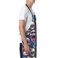 thumbnail image 3 of Pofeuu rock Skull blue record Print Waterproof Apron with Pockets Adjustable Cooking Aprons Kitchen Bib for Baking Household Cleaning, 3 of 8