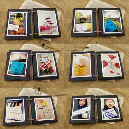 Shtkuying Album De Scrapbooking De 6 Pouces Album Photo Bricolage Album De Memoire De Scrapbooking Vintage Up Album De Scrapbooking De Voyage Pour Anniversaire De Mariage Grain De Bois Original Walmart Canada