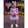thumbnail image 6 of RUINIXCW Newborn Baby Girl My First Halloween Outfit Infant Girl Fall Winter Clothes Letters Embroidery Long Sleeve Romper Skirt Headband Socks Set, 6 of 10
