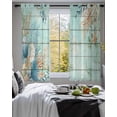 thumbnail image 3 of Teal Beach Coastal Sheer Curtains 54 Inch Length 2 Panels Set for Living Room/Bedroom, Summer Nautical Coral Shell Botanical Vintage Kitchen Curtains Grommet Curtains Window Treatments 42"x54"x2, 3 of 7