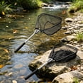 thumbnail image 3 of ZHZFKQ Fishing Landing Net with Telescopic Aluminum Handle Pole,Collapsible Nylon Mesh Minnow Fish Net for Saltwater & Freshwater,Portable Fishing Gear for Kids,Men,Women,Extends 21-75 Inches, 3 of 7