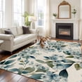 thumbnail image 3 of Area Rug for Living Room, Spring Flowers Non-Slip Indoor Large Carpet for Bedroom/Dining Room, Watercolor Floral Leaves Botanical Beige Washable Low-Profile Rectangle Floor Runner Rugs - 5 x 8 Ft, 3 of 7