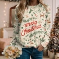 thumbnail image 5 of Jkety Christmas Sweaters for Women Merry Christmas Santa Printed Sweatshirt Vintage Santa Sweatshirt Christmas Sweatshirts for Women Beige,M, 5 of 7