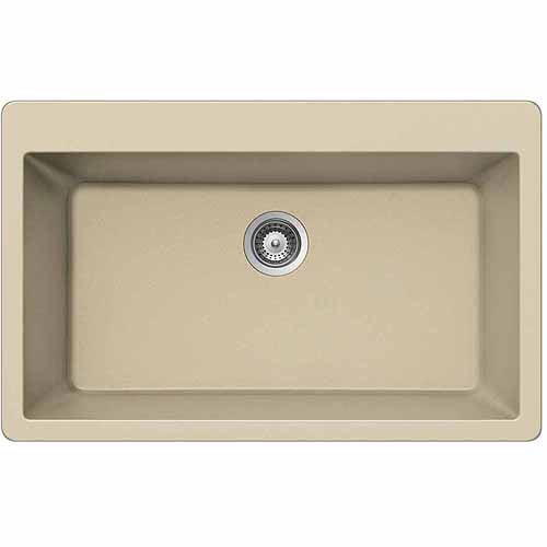 Houzer V100 SAND Quartztone Series Granite Topmount Large Single Bowl