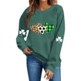thumbnail image 3 of Craaazy Women's Crewneck Long Sleeve Sweatshirts St. Patrick's Clothes Gifts, 3 of 6