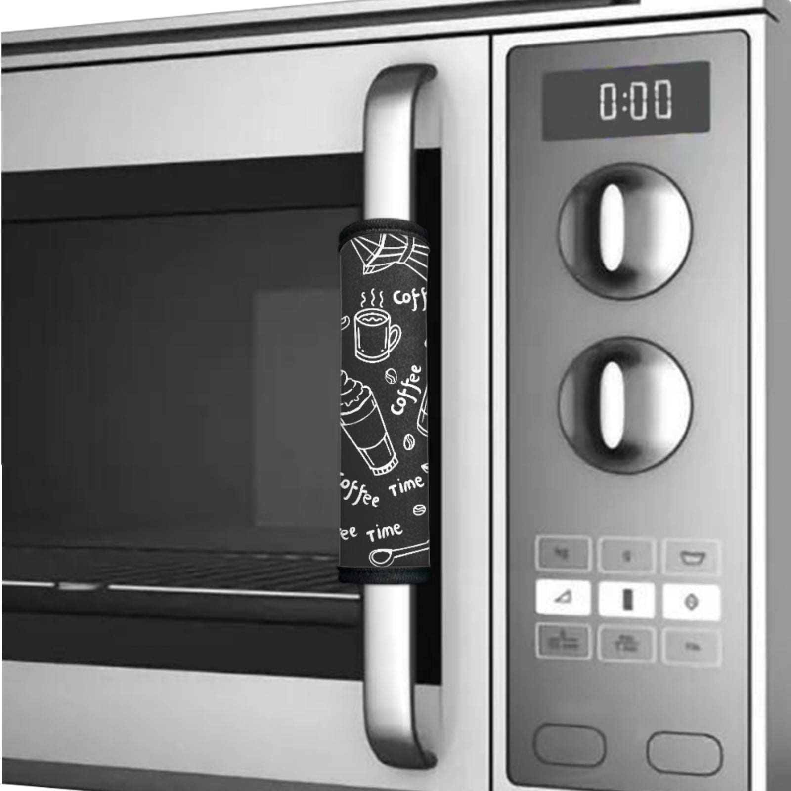 SEANATIVE 6 Pieces Refrigerator Door Handle Covers Protective Kitchen Appliance Decor Handles Anti-skid Anti-Dust Protector Keep Off Dust Fingerprint, Coffee Bean Spoon Mocha Pot Print Coffee Time