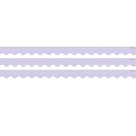 Teacher Created Resources Lavender Scalloped Rolled Border Trim, 50 Feet, 3 Rolls