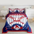 thumbnail image 2 of Castle Fairy Female Men Baseball Gamer Full Size Comforter Sets 3-Piece,Sport Gamer Bedding Comforter Set,Blue Red Lightweight Bedding Sets,Breathable Home Decor,Reversible, 2 of 8