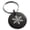 Black, variant on Stainless Steel Crystallized Snowflake Engraved Small Medallion Circle Charm Keychain Keyring