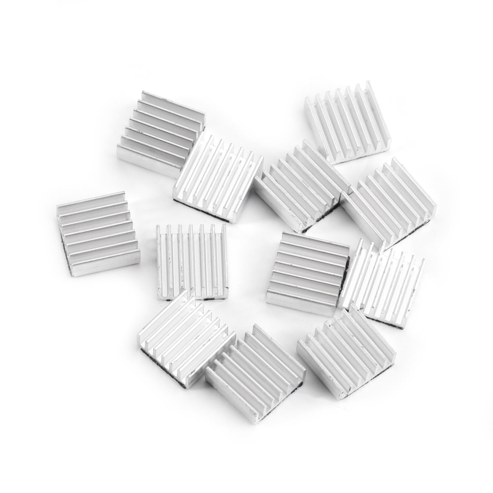 14x14x6mm with Adhesive Glue on Back for Power Ic Power Electric Device Heat Sink 7 Fins Durable Aluminum Heatsink