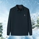 thumbnail image 1 of Blusa y camisa de manga larga con cuello vuelto para hombre, color liso, intensificación de patrón, cálida, con cuello vuelto, blusa de poliéster para hombre., 1 of 4