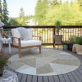 thumbnail image 5 of Addison Rugs Chantille Indoor/Outdoor Transitional Geometric Taupe Washable Round Rug, 8' x 8', 5 of 5
