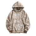 thumbnail image 2 of Mens Camo Hoodies Maple Leaf Print Oversized Hooded Sweatshirt Pullover Sweatshirts Long Sleeve with Pocket Khaki M, 2 of 4