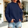thumbnail image 7 of DISKEBUISS Women's Mock Neck Sweatshirt Long Sleeve Loose Casual Pullover for Fall Winter Basic Tops, 7 of 7
