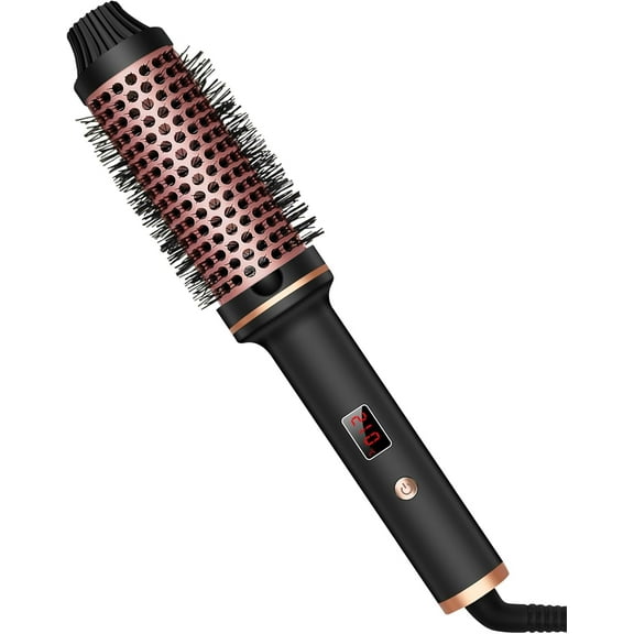 3-in-1 Thermal Brush, 38mm, Heated Round Brush for Hair, LCD Display 120-210°C/248-410°F, Increase Hair Volume, Loose Curls, Straighten Hair, Lightweight, Compact, Dual Voltage
