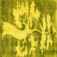 thumbnail image 1 of Ahgly Company Machine Washable Indoor Square Persian Yellow Traditional Area Rugs, 7' Square, 1 of 4