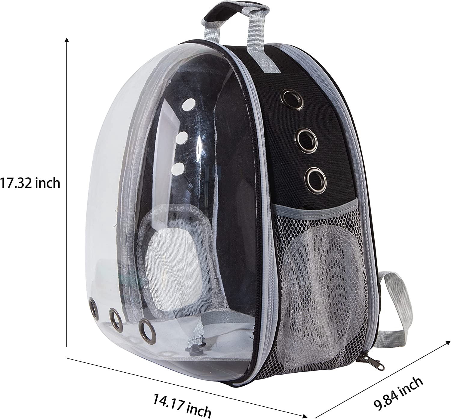 Costyle Pet Cat Carrier Backpack Transparent Space Capsule Pet Dog Bubble Bag Hiking Backpack Airline Approved Travel Carrier, Black