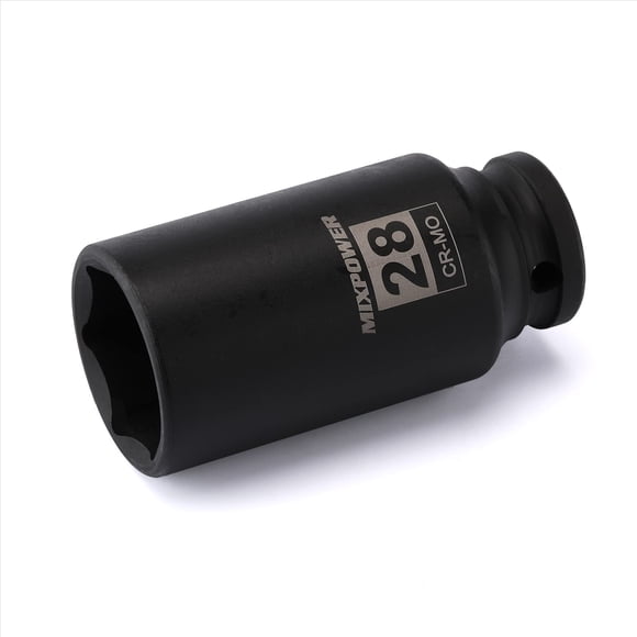 Dado de impacto profundo MIXPOWER 28 mm para llave de 1/2" CR-MO