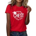 thumbnail image 1 of Ladies‘  Neck Solid Color Christmas Printed Casual Short Sleeve T Shirt, 1 of 4