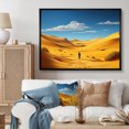 thumbnail image 2 of Designart "Journey Across Yellow Azure Sands" Extra Large Astronomy & Space Framed Wall Art - Modern Yellow Space Landscapes Entryway Framed Wall Art, 2 of 7