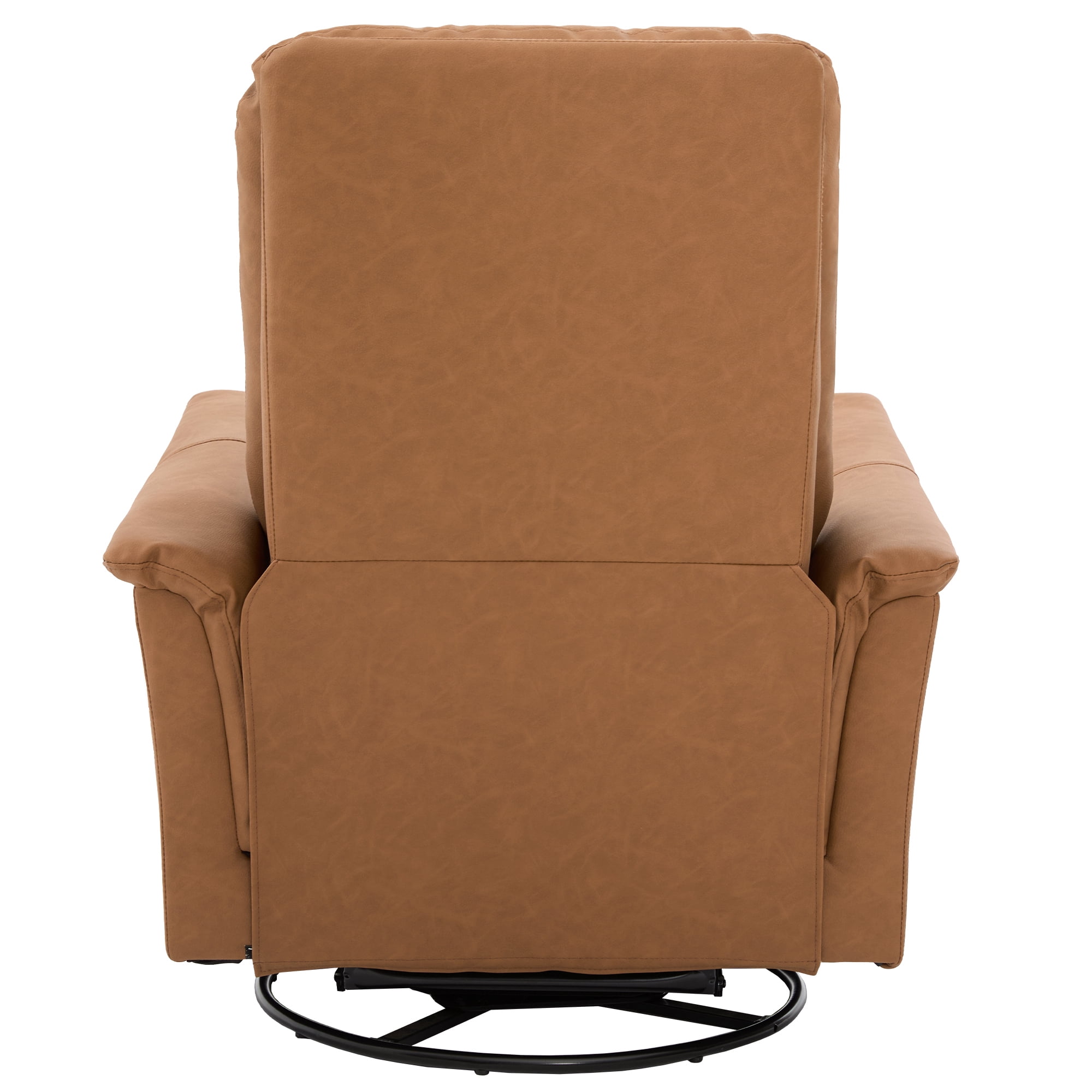 Euroco Manual Recliner Chair, 270° Swivel Rocker Chair with 8-Point Massage Function and Adjustable Backrest,Nursery Rocking Recliner for Living Room, Bedroom and Nursery, Brown