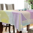 thumbnail image 4 of 60x60 Inch Tablecloth Polyester Square Tablecloth for Home Kitchen Dinner Decor Pastel Colors and Curved, 4 of 9