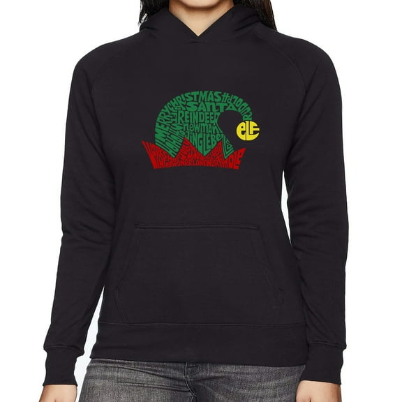 Christmas Elf Hat - Women's Word Art Hooded Sweatshirt