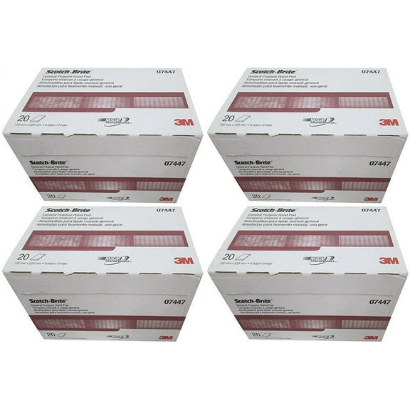3M Scotch-Brite General Purpose Hand Pad Maroon - Scrubbing Pad - 20 Count, 4 Pack