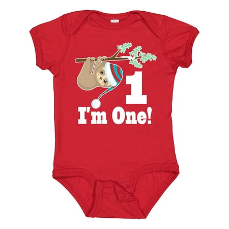 

Inktastic First Birthday Sloth 1 Year Old Gift Baby Boy or Baby Girl Bodysuit