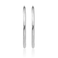 thumbnail image 5 of 14K Solid White Gold Endless 2mm Round Medium Hoop Earrings, 5 of 10
