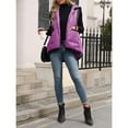 thumbnail image 5 of Fleece Gilet for Women Body Warmers Vest Tops Solid Color Lightweight Cozy Gilets Stand Collar Sleeveless Zip Waistcoat with Pockets Purple L, 5 of 7