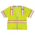 thumbnail image 4 of Kishigo Unisex High Visibility Reflective Premium Brilliant Series Heavy Duty Vest 1550, Zipper Closure, Polyester, ANSI 107 Type R / Class 3, Construction, Roadwork, Utility (Lime, M), 4 of 4