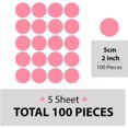 thumbnail image 5 of Multi-Color & Matte Dot Wall Stickers - 2 Inch Vinyl Dots, 100 Pack Peel and Stick Wall Decals (Baby Pink), 5 of 5