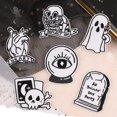 thumbnail image 1 of 6pcs-skull Ghosthead Tissu Tag Personnalit Patch Broderie Autocollant, 1 of 5