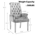 thumbnail image 4 of Foredo Upholstered Dining Chairs with Arms, Modern  Dining Chairs with Metal Legs and Button Tufted Back, Velvet Light Gray, 4 of 8
