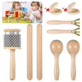 thumbnail image 1 of Juego de 9 instrumentos musicales de percusión Timcorr manual de madera kit de música educativa, 1 of 6